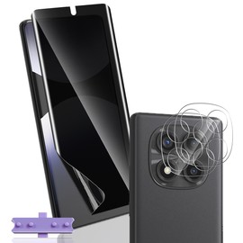 Yonntmmi TPU Schutzfolie für Redmi Note 14 Pro 4G Sichtschutz,1 Stück Anti-Spähen Privatsphäre Schützen Schutzfolie mit 2 Stück Kameraschutz,Anti-Spy TPU-Folie für Panzerglas für Redmi Note 14 Pro 4G