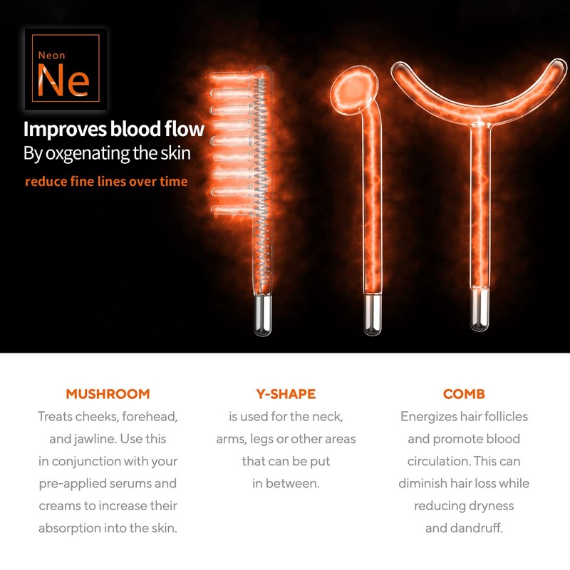 High frequency device, high frequency face machine with 6 neon