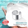 925 Silver Womens Adjustable Toe Rings For Men Women Simple