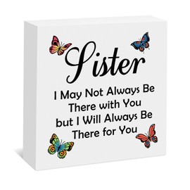 Sisters Birthday Gift Box Sign Decor Sister Gifts from Sister Wooden Plaque Thanksgiving Christmas Wedding Mothers Day Graduation Gift for Sisters Long Distance Relationship Gifts