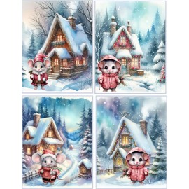 Shabby Chic 8 Christmas Shabby Chic Mouse Mice blank glossyChristma