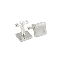 Square Cufflinks with ‘8’ Engraved - 8th Anniversary