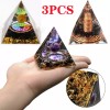 2025 New Orgonite Pyramid Amethyst Peridot Healing Crystal Energy Orgone