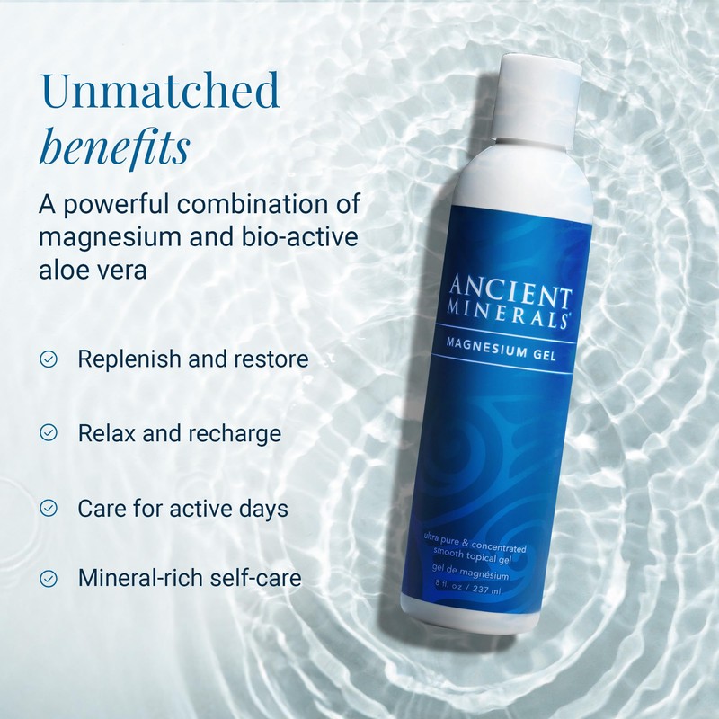 Ancient Minerals Magnesium Gel - 8oz Bottle - Pure Genuine
