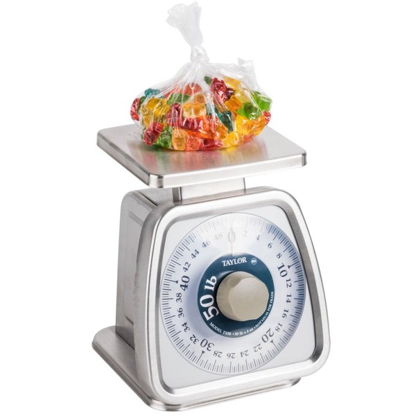 Taylor TS50 Heavy-Duty Mechanical SS Food Scale, 50 lb x
