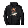 Funny Cat Riding Shark Graphic for Men Kids Teens Pullover