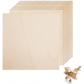 Craft Wood, Pack of 12 Plywood, 1.5 mm Linden Plywood Wood Panels, Natural Unfinished Balsa Wood Panels, Craft Wood Panel for Crafts for DIY Model, Arts and Crafts, Paintings