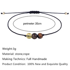 Fuqimanman2020 12 Constellation Zodiac Crystal Natural Stone Horoscope Stretch Bracelets Healing Gemstone Adjustable Braid Cord String Rope for Couples Friendship Reiki Yoga Meditation Jewelry-Virgo