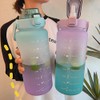 2L Sports Water Bottle Large Capacity Straw Time Motivational Fitness