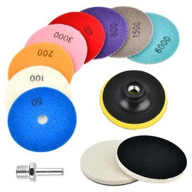 TIMESETL 4 inch 100mm Diamond Grinding Blades 11pcs,Diamond Polishing Pads,Stone Polishing Kit,Tile Polishing Pads,Diamond Polishing Pads for Grinder,Diamond Hand Polishing Pads,Marble Polishing Pads