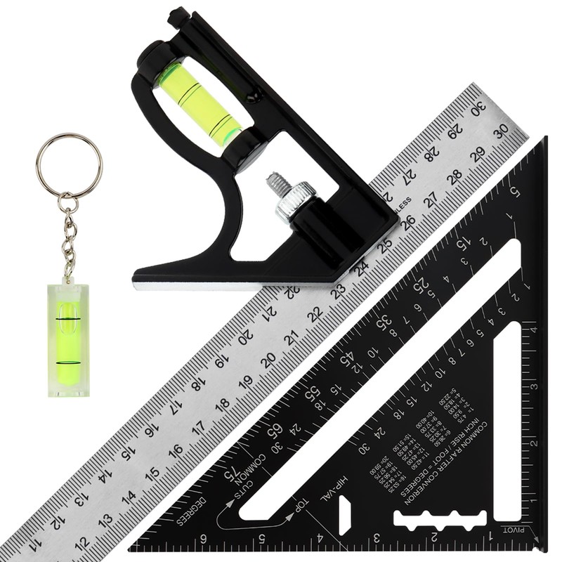 Combination Square Woodworking Ruler 7inch Carpenter Square Wood Working Tools