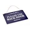Stylish Black and White Engraved, 'Please Use Back Door', Sign