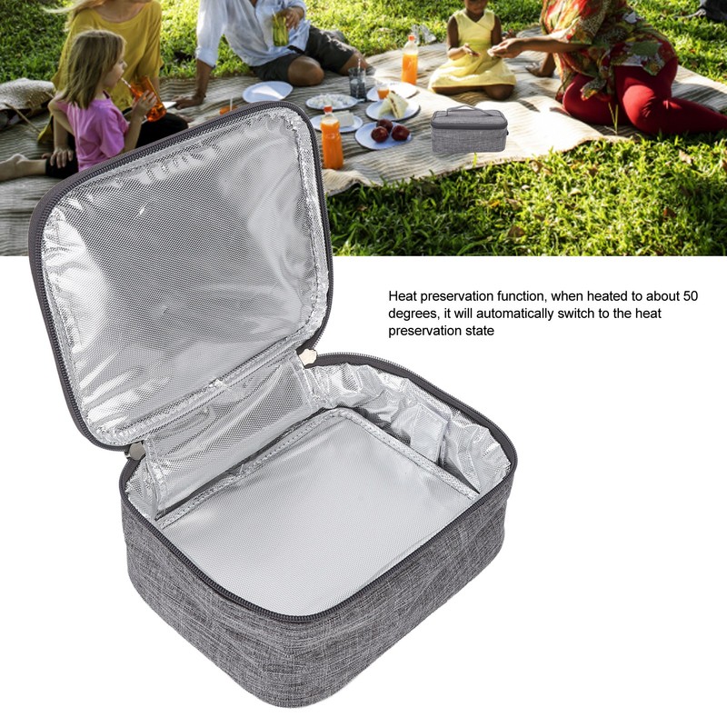 USB Heated Lunch Box Large Capacity Waterproof Oxford Cloth Lightweight