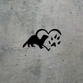 ANGDEST CLUB Decal Stickers of Ferret Heart Paw (Black) (Set of 2) Premium Waterproof Vinyl Decal Stickers for Laptop Phone Accessory Helmet Car Window Mug Tuber Cup Door Wall - BICVER1504531BLW19Y24