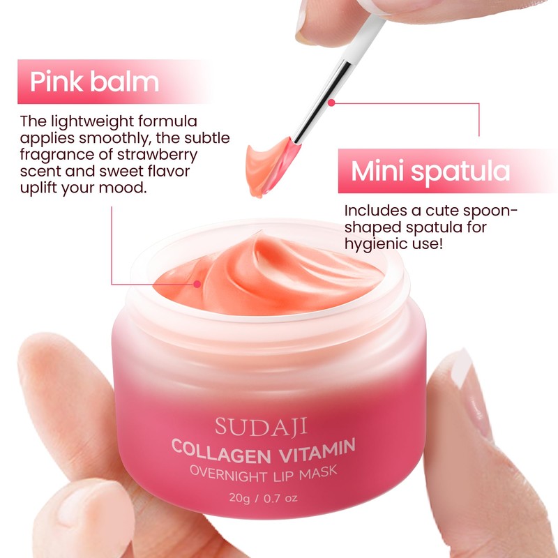 SUDAJI Collagen Lip Mask, Hydrating Lip Balm, Lip Moisture with