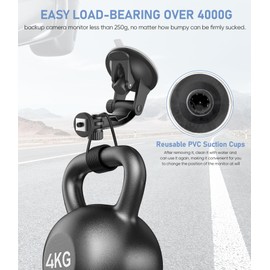 Backup Camera Monitor Mount,(7/9 inch) PixelMan Large Dual Suction Cup Reverse Camera Monitor Mount,Windshield Holder for Rear View Monitor,Car Display Monitor Bracket for RVs,Trucks,Vans