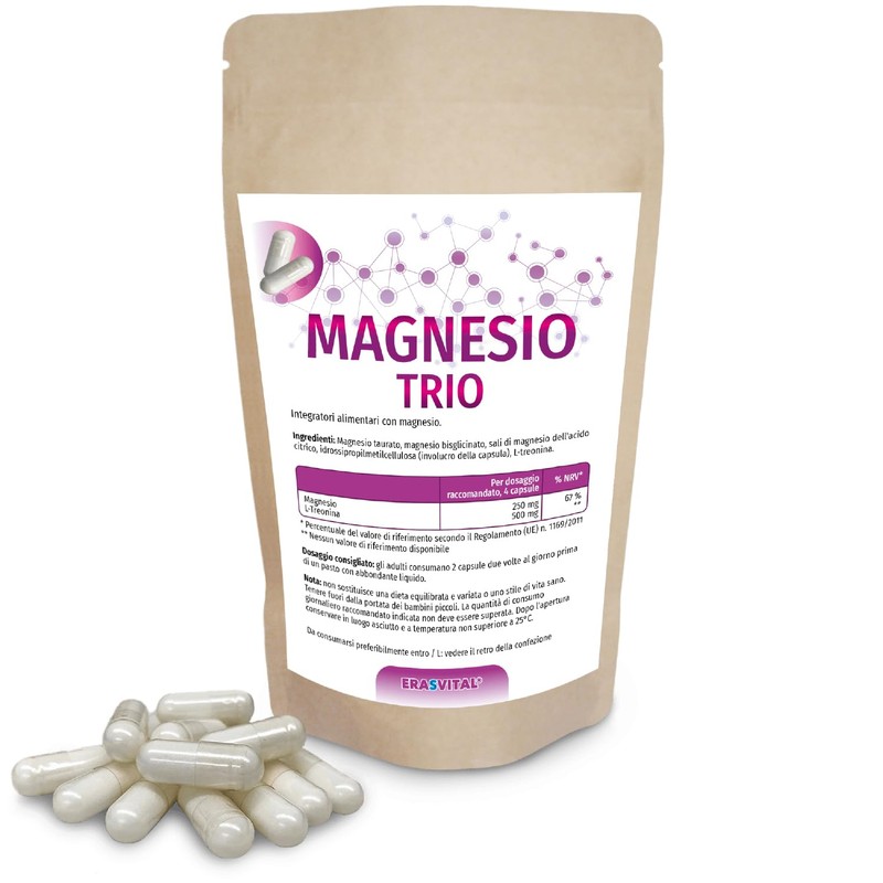 Magnesium Trio capsules with magnesium taurate, magnesium bisglycinate, magnesium citrate