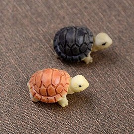 LNYMZD 2Pcs Mini Tortoise Model Fairy Garden Miniatures House Terrarium Home Desktop Succulents Micro Landscape Decoration Statues Garden Sculptures and Statues