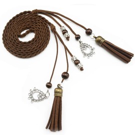 Women's Waist Belt Woven Tassels 170 cm Braided Waist Belt Thin Belt Waist Belt Braided Woven Tassel Chain Belt with Dresses T-Shirts Long Shirts