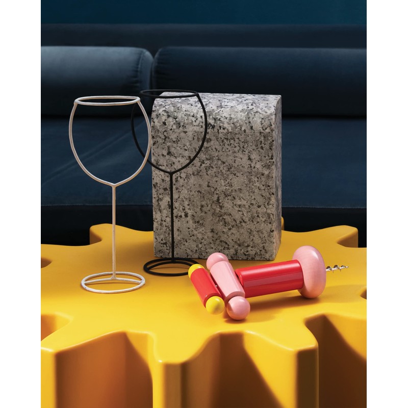 Alessi ES17 2 Beech Wood Corkscrews Red, Yellow and Pink