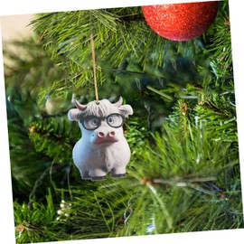 ABOOFAN 2Pcs Highland Cow Ornament Acrylic Pendant Decoration Creative Highland Cow Decor for Home and for Housewarming and