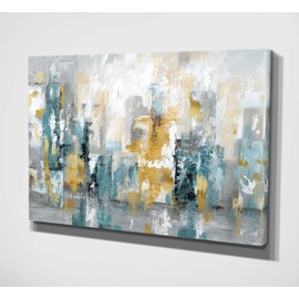Renditions Gallery Abstract City View Landscape 'City Views II' Wall Art Wall Décor for Home, Office, Bedroom, Living Room, 36X48