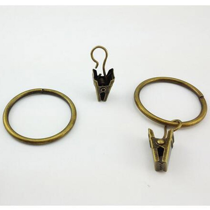 A- LIFE 18 Pcs Curtain Rings Liner Curtain Clips Extra