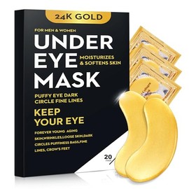 40 Piezas20 Pares De Parches De Colágeno Para Ojos De 24 Quilates Para Ojeras Hinchazón Refrescantes Revitalizantes Para Viajes Y Arrugas Oro         