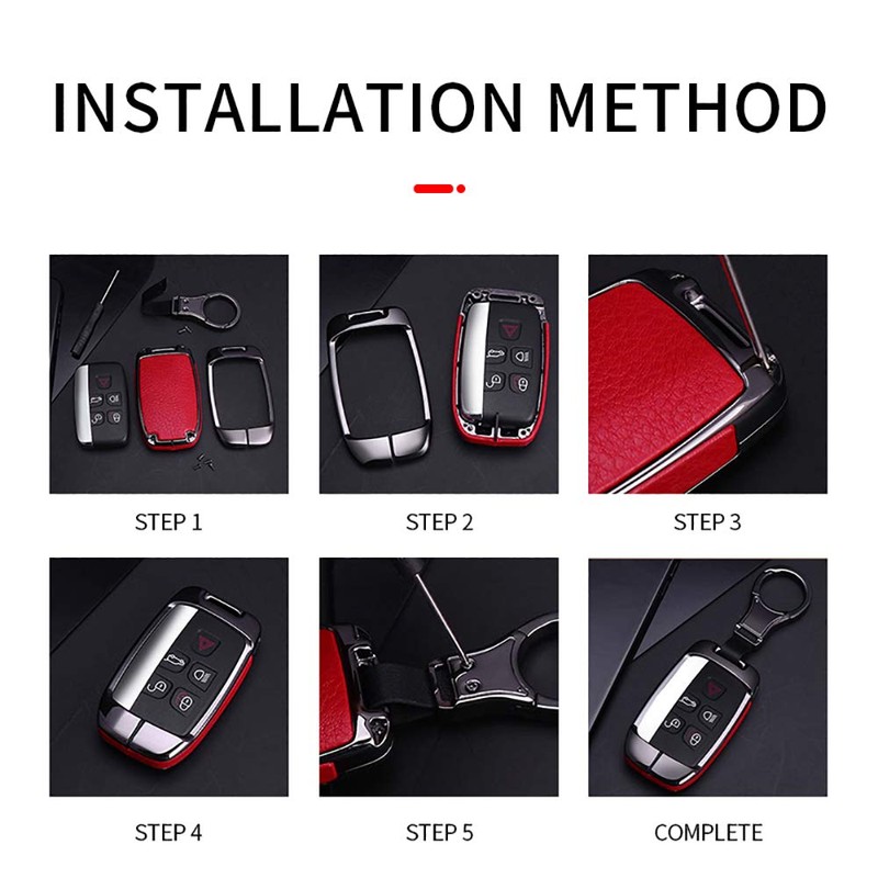 SANRILY Metal & Leather Key Fob Cover Fit for Land
