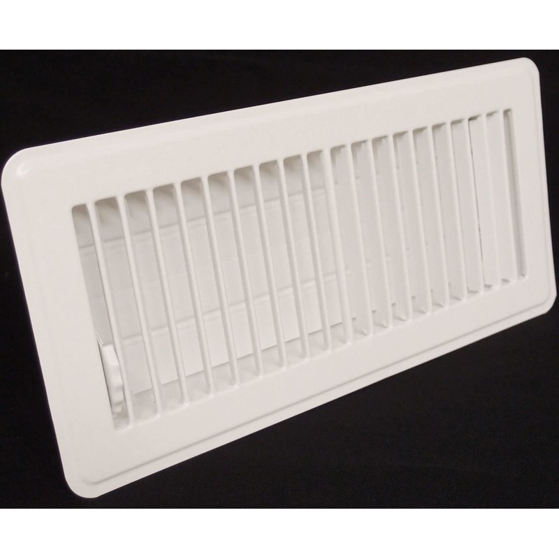 4" X 8" Floor Register with Louvered Design - Fixed