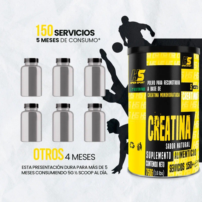 Hiper Sports Hs Creatina Monohidratada 750g 150servs Natural