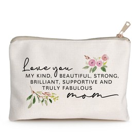 Love You Mom Gift Birthday Makeup Bags Mom Appreciation Gift Cosmetic Bag Birthday Gifts For Mom From Daughter Son Travel Cosmetic Pouch Mother's Day Gift for Women Christmas Gift for Mother