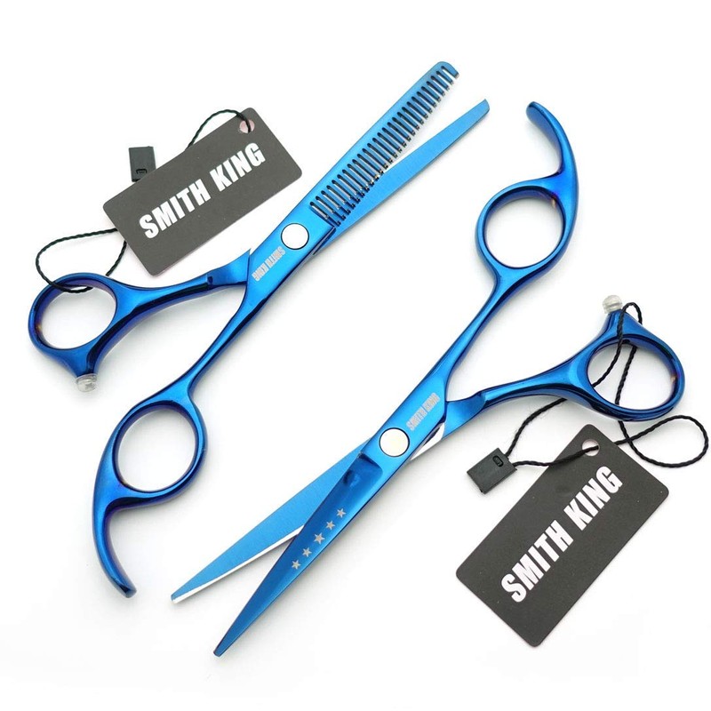 5.5 Inches Hair Cutting Scissors Set with Razor Combs Lether