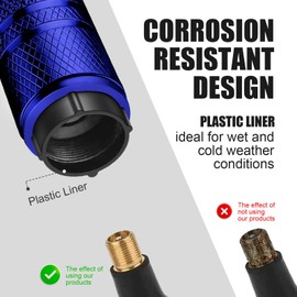 Tire Valve Stem Caps - (4 Pack) American Flag Metal Air Caps with Plastic Liner, Durable, Corrosion Resistant and Leak-Proof, Universal Fit for Cars, Trucks, Motorcycles, and Bikes - Blue