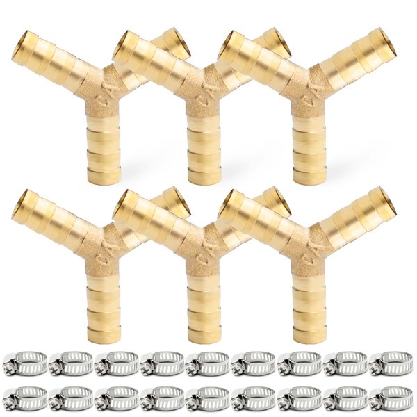 Bwintech 6 Pieces Hose Nozzle Fittings, 10mm 3 Way Y