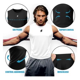 2pcs Playeras Gym Quick Dry Tank Sin Mangas Hombre Deportiva