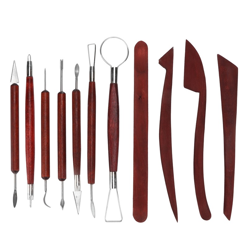 12pcs Soft Clay Carving Tools Multipurpose Stainless Pottery Accessories with