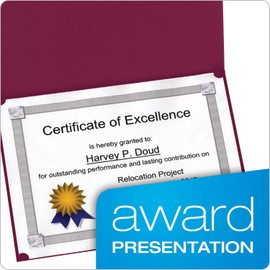Oxford Certificate Holders, Burgundy Diploma Holders, Letter Size, 25 per Pack (299585)