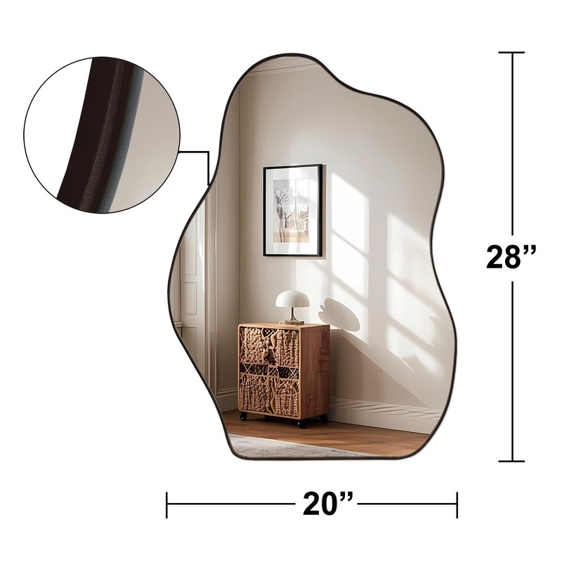 BOMINICA Irregular Wall Mirror - Asymmetrical Mirror for Bathroom, Living