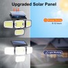 JumJam Solar Lights Outdoor, 4 Heads Motion Sensor Light with