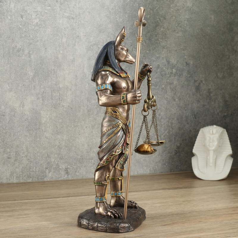 Veronese Design 10 5/8 Inch Anubis Holding Ankh Staff and