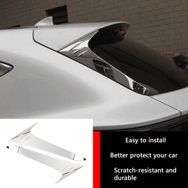 KELEIMAI Car Accessories Fit for Lexus NX 250/350/350 F Sport/350h/450h+/450h+ F Sport 2022 2023 2024 2025 2026 Rear Spoiler Wing Side Beveled Window Cover Trims (Glossy Silver) 2PCS Stainless Steel