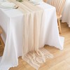 Chuqing Chiffon Table Runner, Decorative Fabric in Natural Beige, Thin