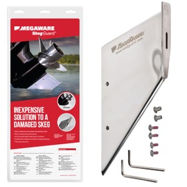 MEGAWARE KEELGUARD 27211 SKEGGUARD Fits Some Mercury 75-90-115-135-150-175-200-225-250-275-300hp (See Listing for Details) 316 Marine-Grade Stainless Steel Skeg Guard Protector with Drain DIY