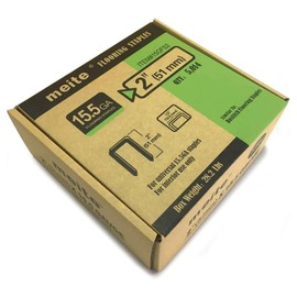 meite 15.5 Gauge Flooring Staples 2-Inch Length, Hardwood Type 1/2-Inch Crown Galvanized Collated Flooring Staples for Flooring Stapler (5,014 Counts/Box, 3 Boxes)