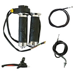 BH-Motor Clutch Lever & Handlebar Throttle Grips& W/Kill Switch &Throttle Cable & Clutch Cable for 49cc 66cc 80cc Motorized Bicycle Part