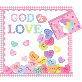 Fullhawl Valentine's Day Bulletin Board Decorations Set - Spread Love Valentine Day Decoration for Classroom Heart Mial Box Bulletin Board Photo Cutouts Borders Valentine Party Wall Door Office Decor