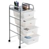 OFFICEJOY 4 Drawer Rolling Storage Cart, Multipurpose Mobile Utility Cart