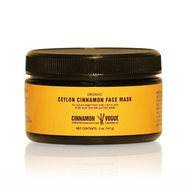 Cinnamon Face Mask & Scrub - 5oz (140g) net with Organic Ceylon Cinnamon, Organic Honey and and Organic Orange Oil. Zero chemicals. All natural.
