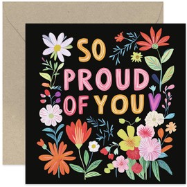 Botanical So Proud of You Cards for Women - Special Celebrations Gift for Daughter, Sister, Colleague, Wife, Niece - Bright and Colourful Contemporary Design for Her - Blank Inside